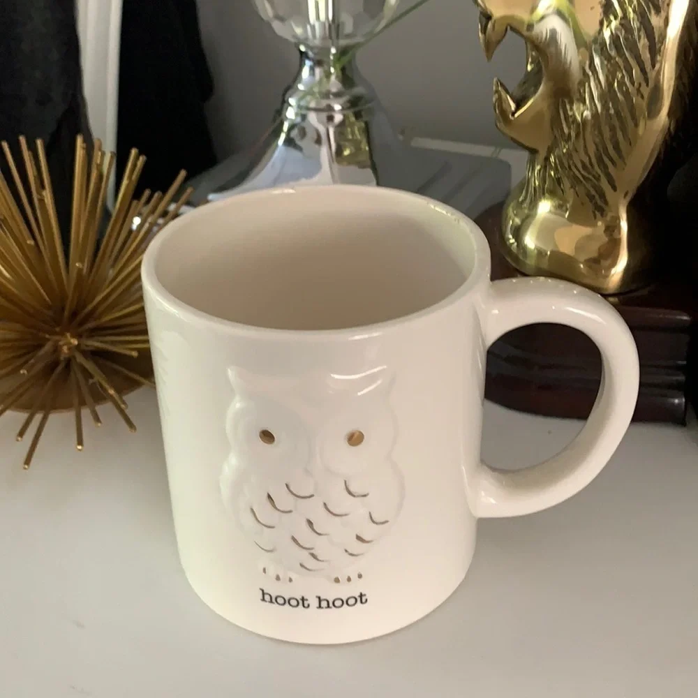 Disney's Animal Kingdom Owl hoot hoot coffee‎ Mug white gold